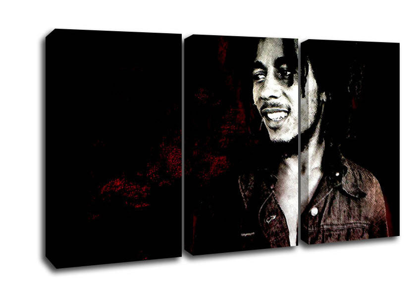 Picture of Bob Marley Hero 3 Panel Canvas Wall Art