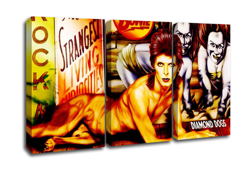 Picture of David Bowie Diamond Dogs 3 Panel Canvas Wall Art