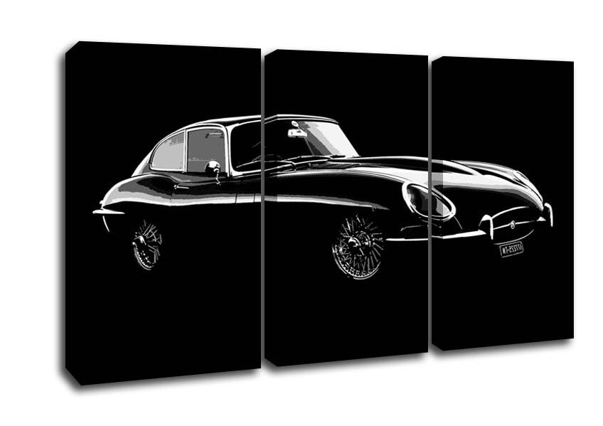Picture of E-Type Jaguar 3 Panel Canvas Wall Art