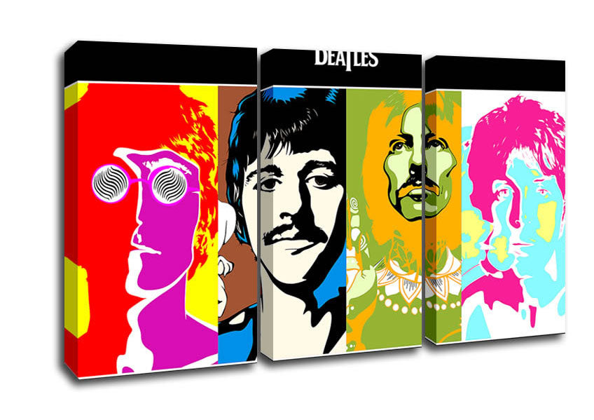 Picture of The Beatles 3 Panel Canvas Wall Art
