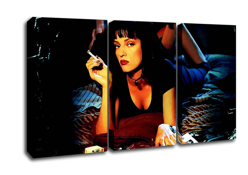 Picture of Uma Thurman Is Mia Pulp Fiction 3 Panel Canvas Wall Art