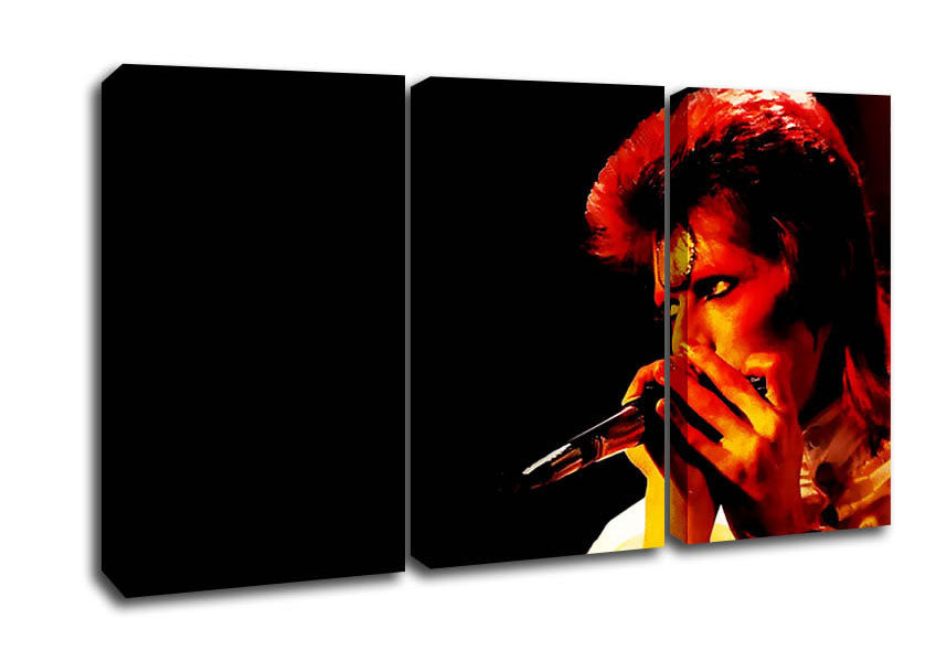 Picture of David Bowie Ziggy Pop 3 Panel Canvas Wall Art