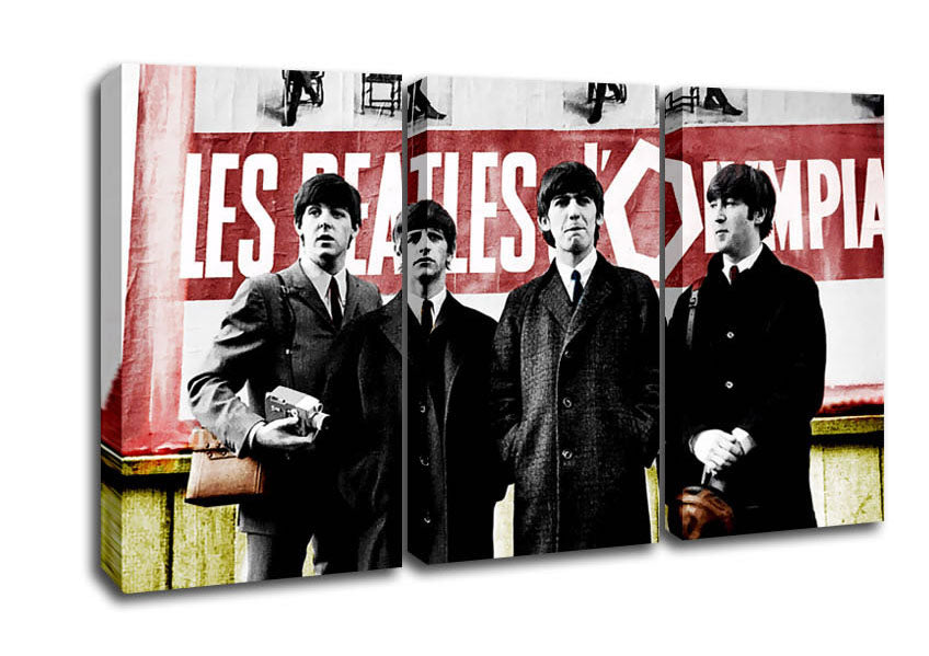 Picture of The Beatles In Liverpool 3 Panel Canvas Wall Art