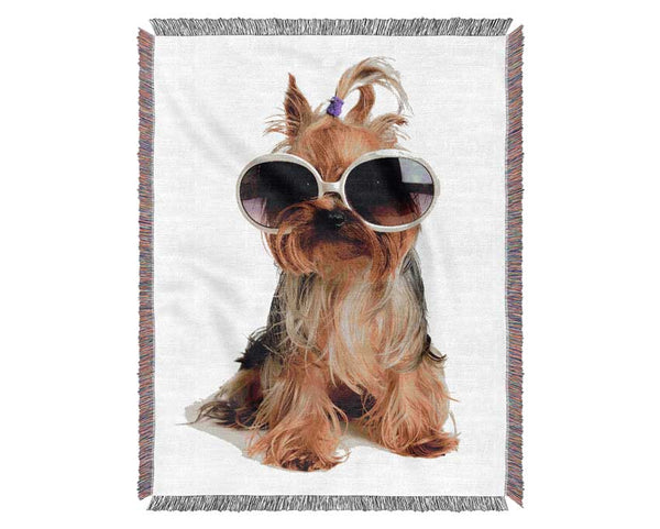 Yorkshire Terrier Dog Glamour Woven Blanket