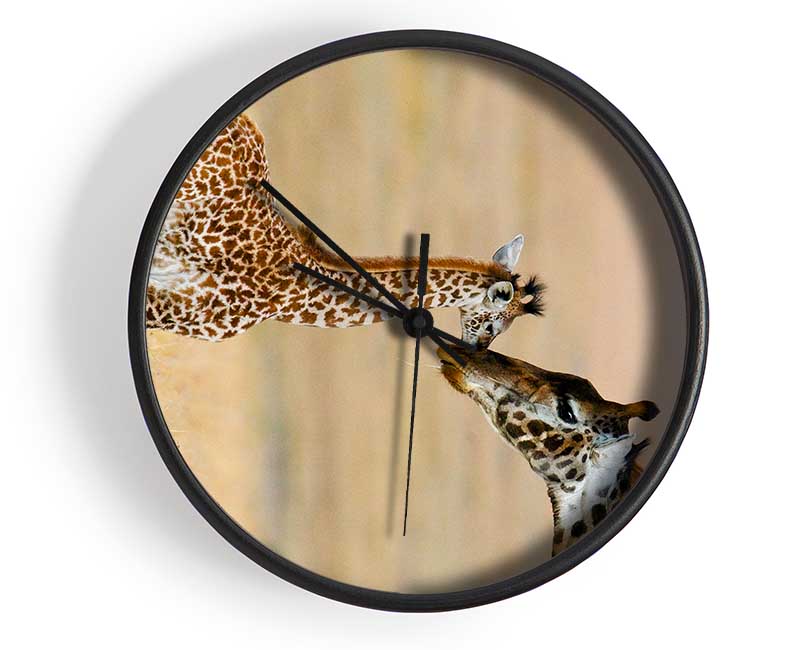 Baby Giraffe Love Clock - Wallart-Direct UK