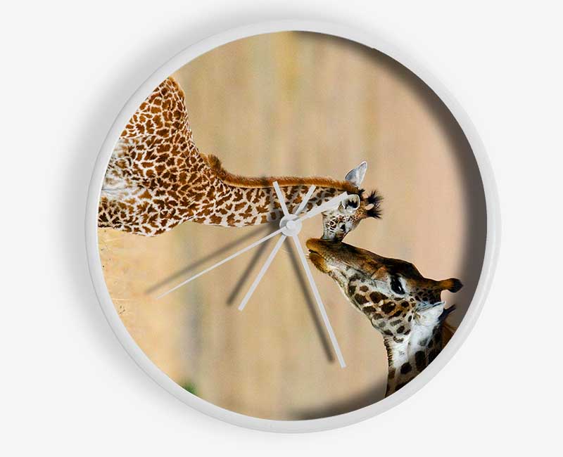 Baby Giraffe Love Clock - Wallart-Direct UK