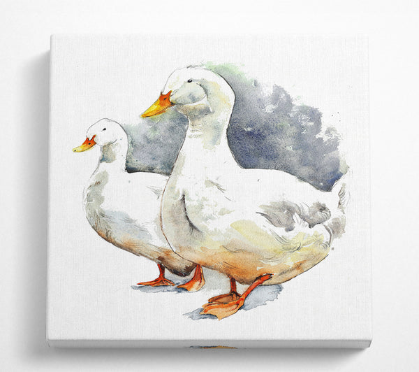 A Square Canvas Print Showing Geese Square Wall Art
