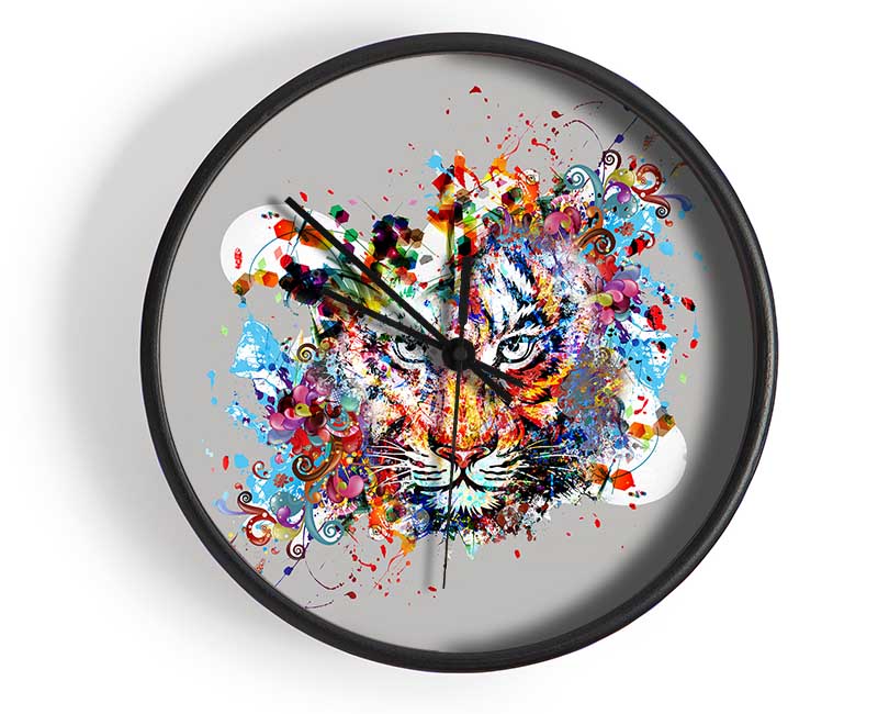 Tiger Swirls Clock - Wallart-Direct UK