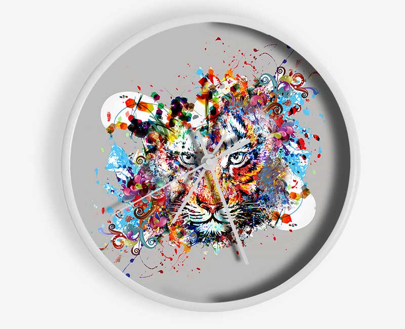 Tiger Swirls Clock - Wallart-Direct UK