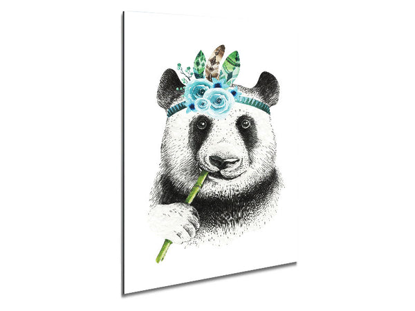 Panda Bamboo Metal Print
