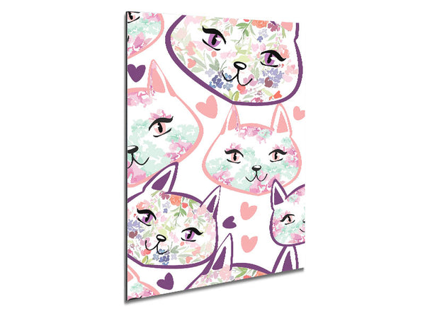 Flower Cats Metal Print