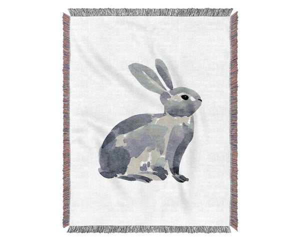 Grey Rabbit Woven Blanket
