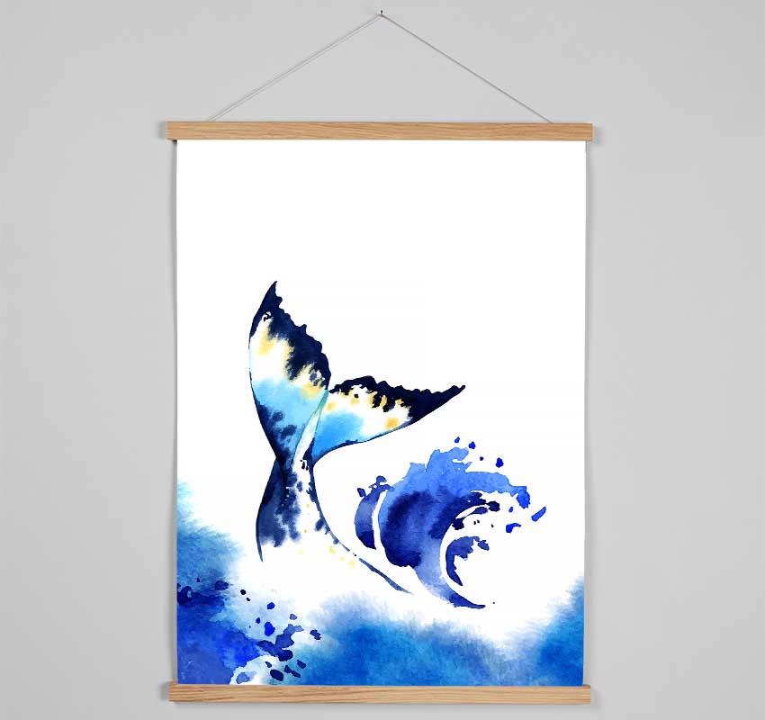 Blue Whale Tail Hanging Poster - Wallart-Direct UK