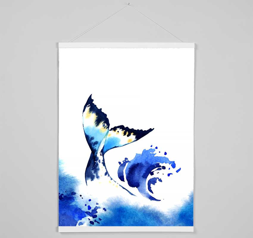 Blue Whale Tail Hanging Poster - Wallart-Direct UK
