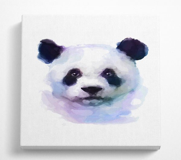 A Square Canvas Print Showing Panda Face Square Wall Art