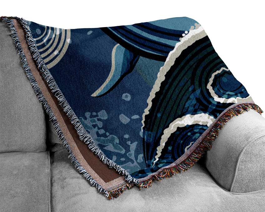 Whale Wave Woven Blanket