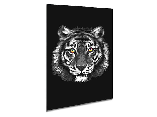 Orange Eyed Tiger Face Metal Print