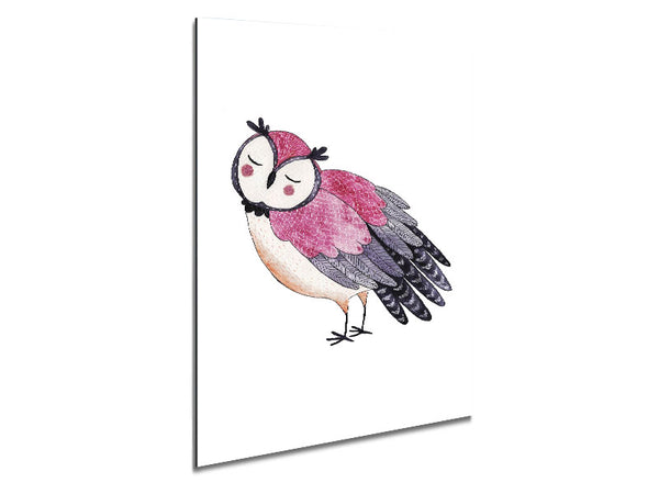 Pink Owl Metal Print