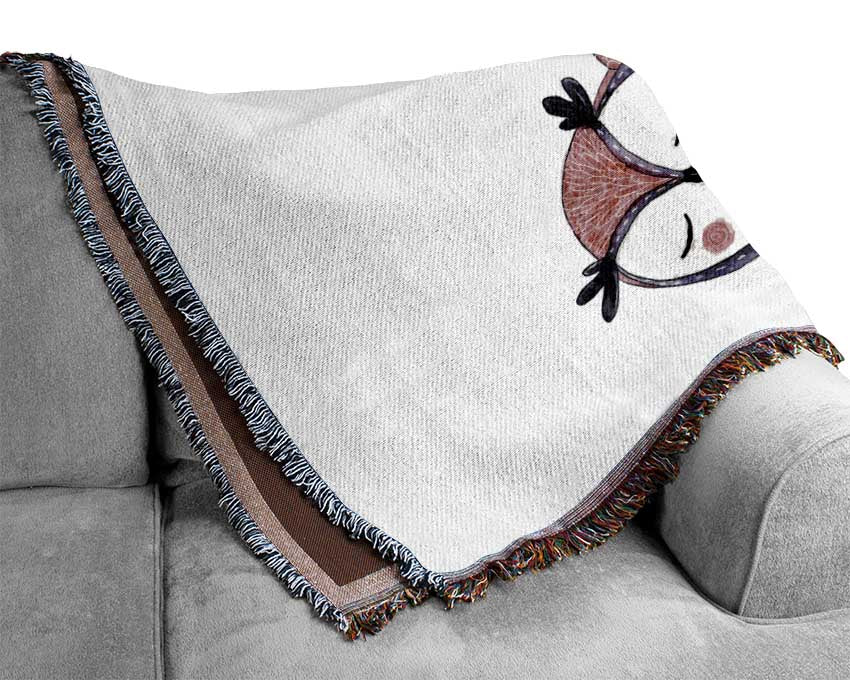 Pink Owl Woven Blanket