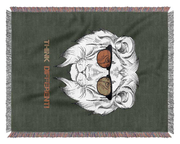Cool Lion Glasses Woven Blanket