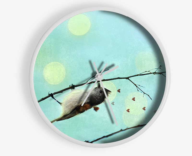 Bird Love Hearts Clock - Wallart-Direct UK