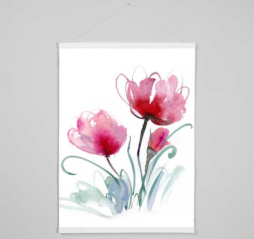 Poppy Stems Hanging Poster - Wallart-Direct UK