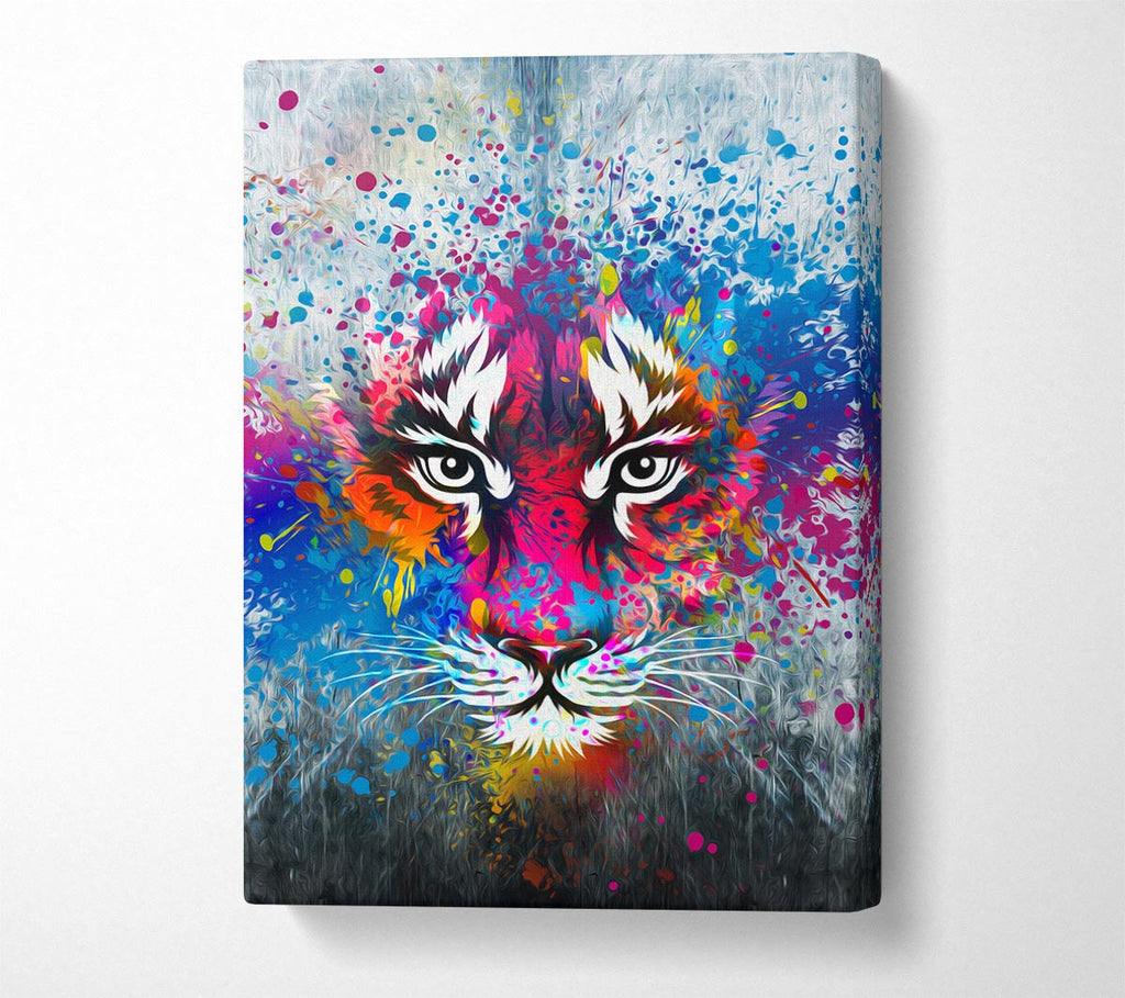 Picture of Rainbow Tiger Face Canvas Print Wall Art