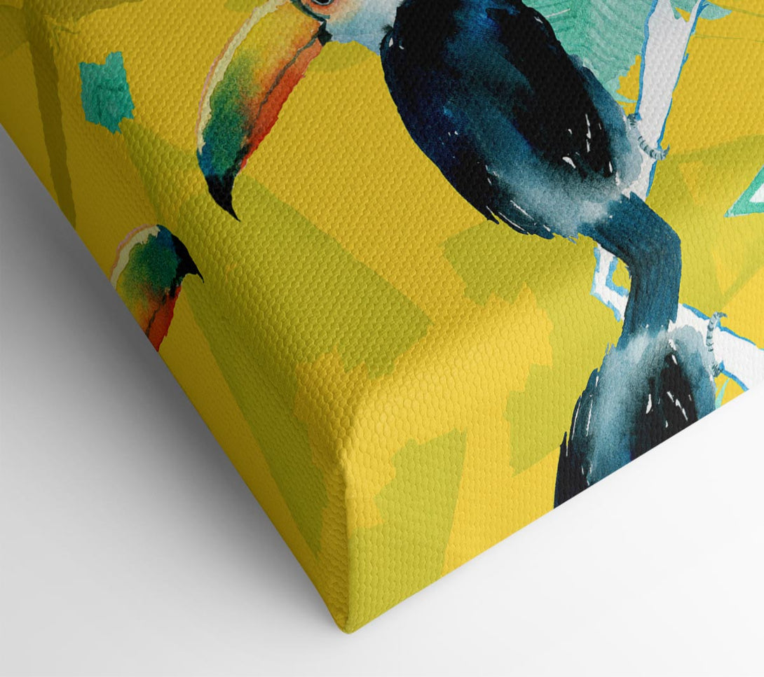 Picture of Toucan Palm Leaves Canvas Print Wall Art