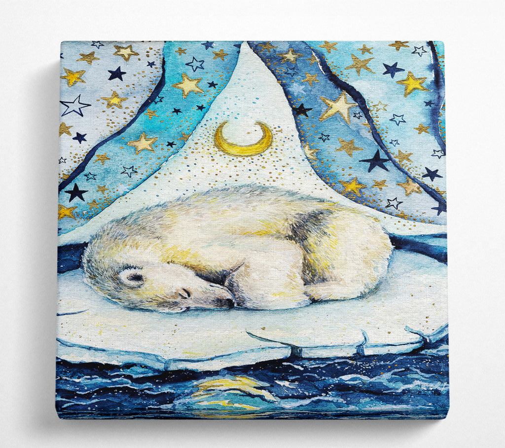 A Square Canvas Print Showing Polar Bear Dream Square Wall Art