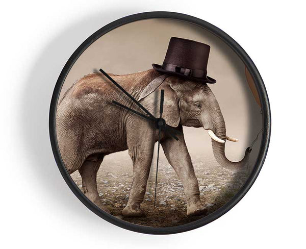 Top Hat Elephant Clock - Wallart-Direct UK