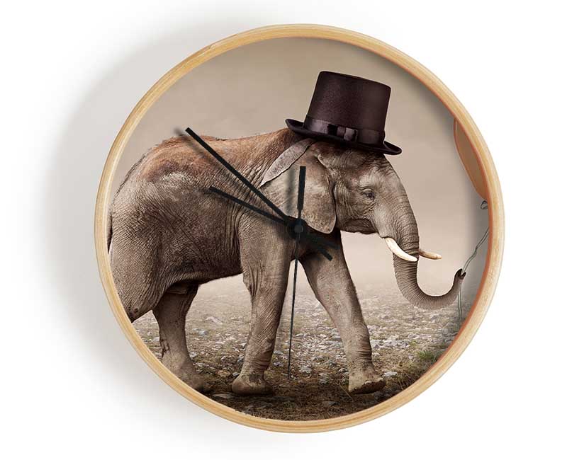 Top Hat Elephant Clock - Wallart-Direct UK