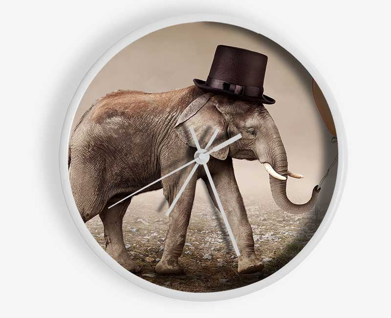 Top Hat Elephant Clock - Wallart-Direct UK