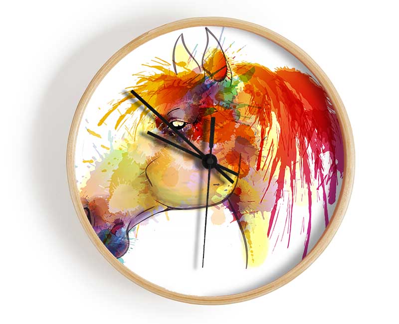 Beautiful Rainbow Horse Clock - Wallart-Direct UK