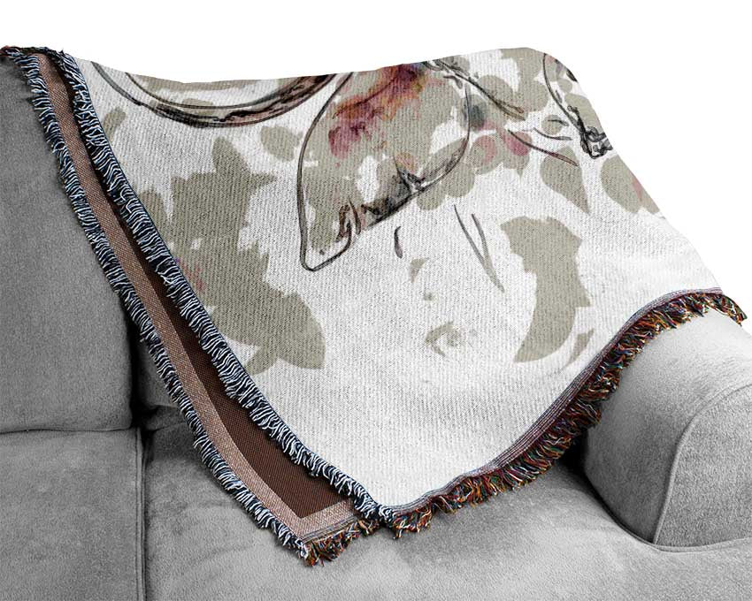 Texas Longhorn Cow Woven Blanket