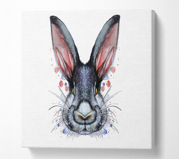 A Square Canvas Print Showing Pink Rabbit Ears Square Wall Art