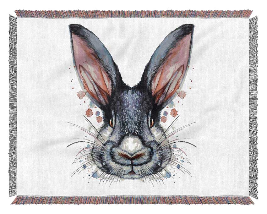Pink Rabbit Ears Woven Blanket