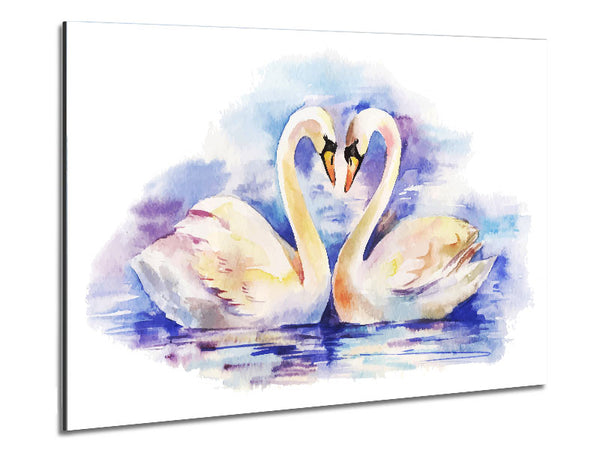 Swan Love Metal Print