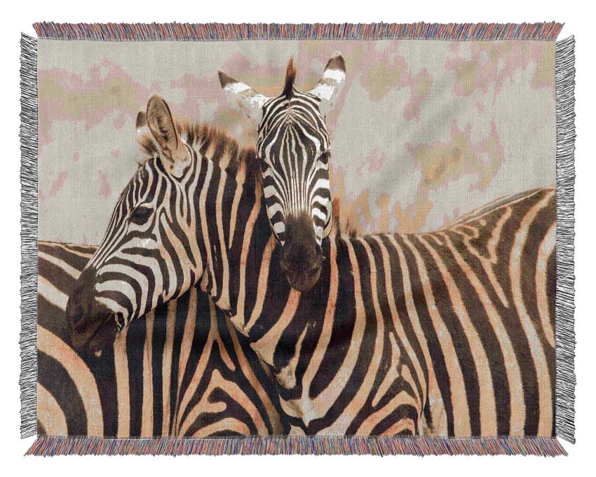 Zebra Duo Love Woven Blanket