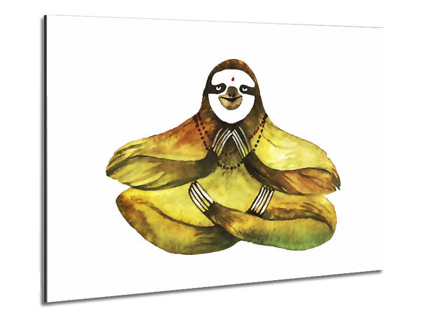 Meditating Sloth Metal Print