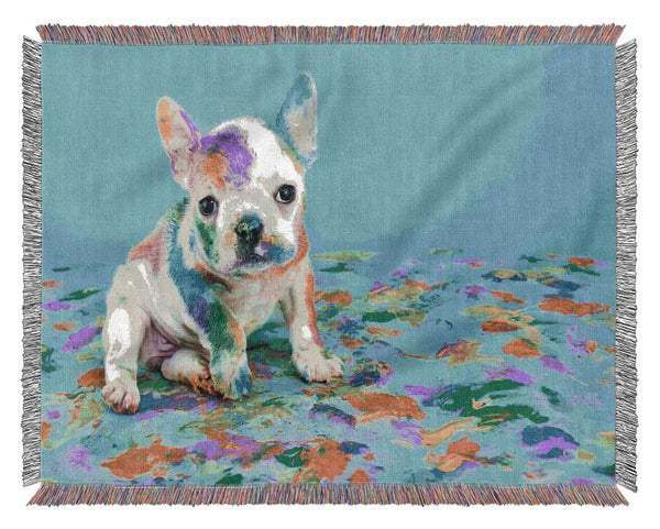 French Bulldog Paint Party Woven Blanket