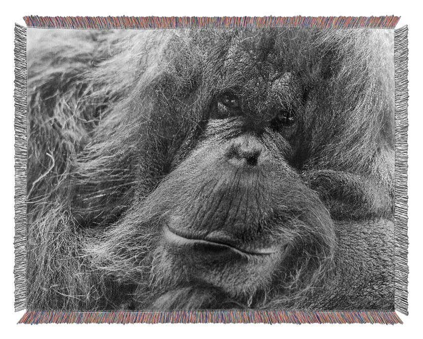 Orangutan Face Woven Blanket