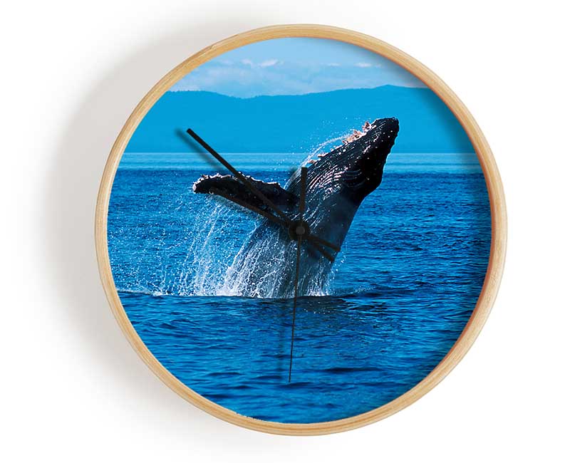 Whale Ocean Jump Clock - Wallart-Direct UK