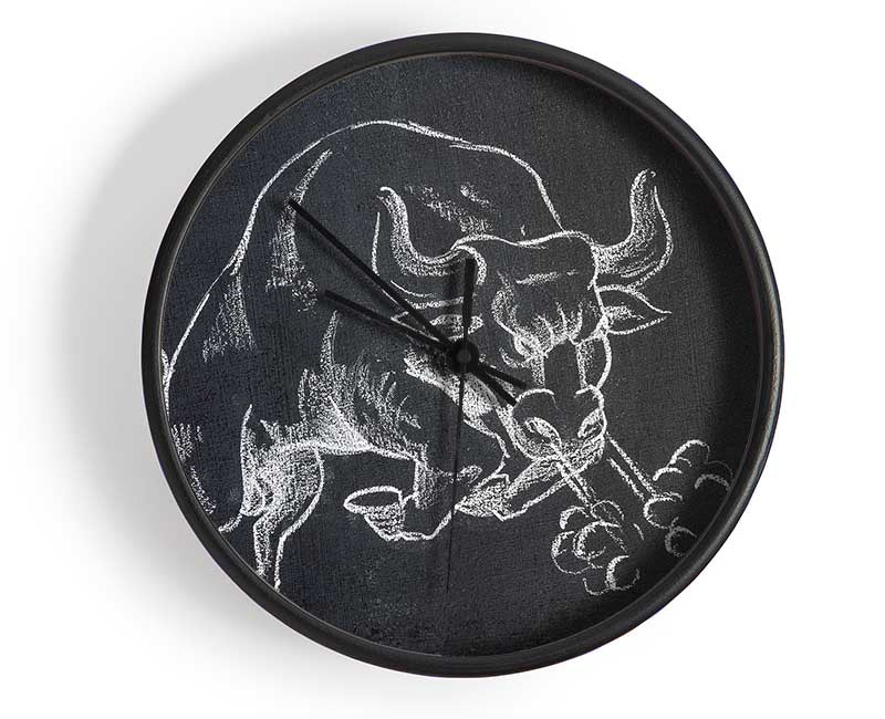 Angry Bull Clock - Wallart-Direct UK