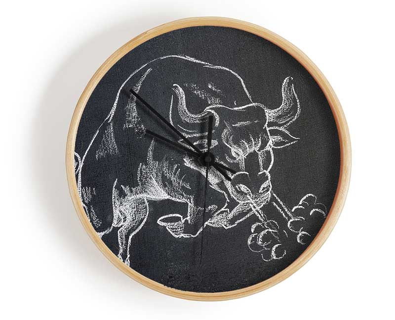 Angry Bull Clock - Wallart-Direct UK