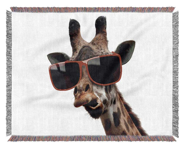 Funky Faced Giraffe Woven Blanket