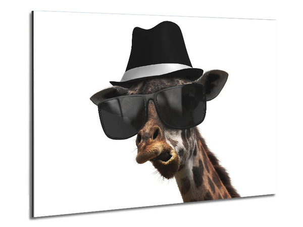 Mafia Giraffe Metal Print
