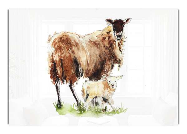 Mutter und Lämmerbaby