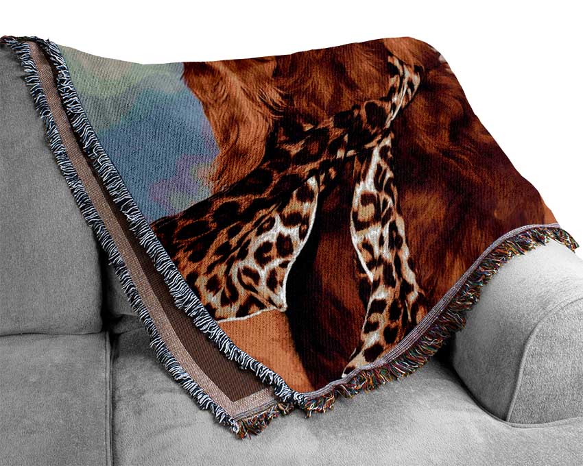 Glamorous Irish Setter Dog Woven Blanket