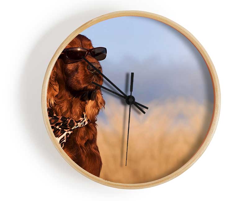 Glamorous Irish Setter Dog Clock - Wallart-Direct UK