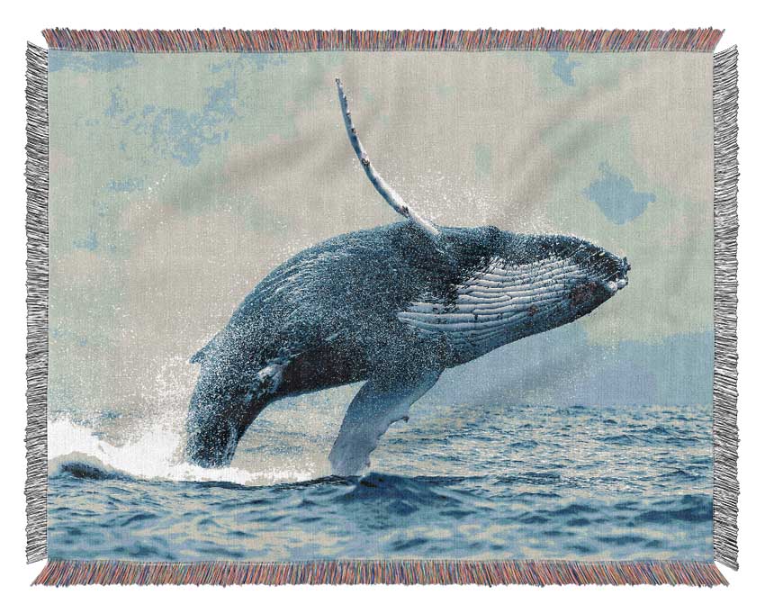 Whale Jump Woven Blanket